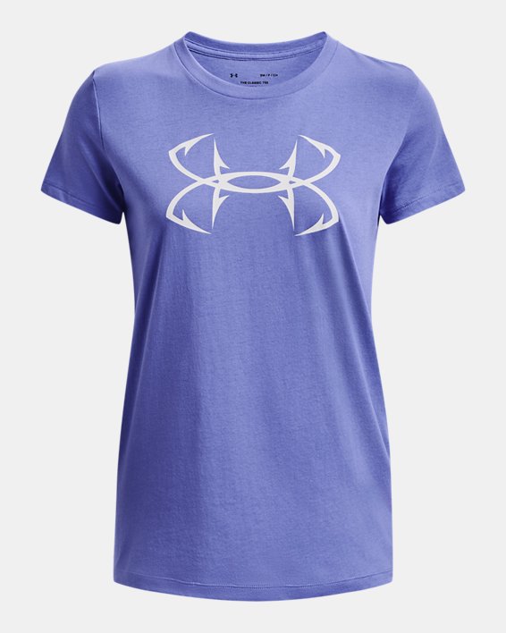Women's UA Fish Hook Logo T-Shirt, Blue, pdpMainDesktop image number 4